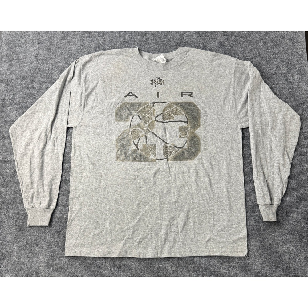 Vintage Fruit of the Loom Air 23 Basketball Graphic Long Sleeve Shirt XXL
